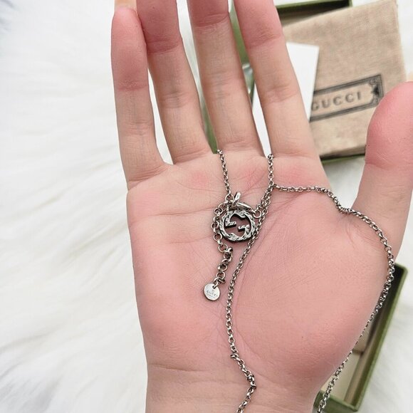 Textured Interlocking GG Marmont Pendant & Chain - Picture 9 of 17